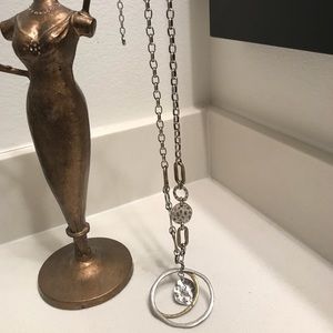 Ruby Road necklace. Gold and silver metal. 12-14”